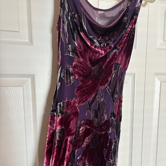Cashe Vintage 90s Velvet Floral Maxi Dress - Picture 1 of 5